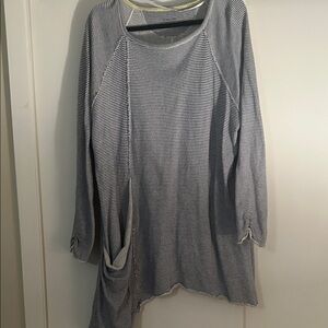 Calvin Klein Performance Navy and White Striped Tunic